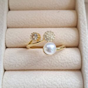 Anillo Perla Dorada
